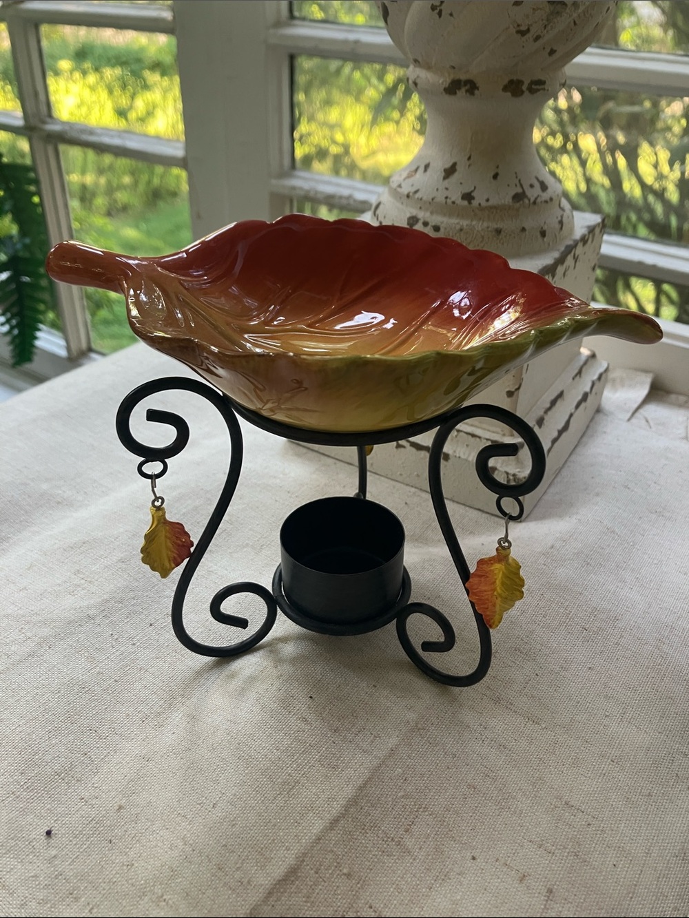 FALL Ceramic Leaf Shaped Tealight Tart Warmer